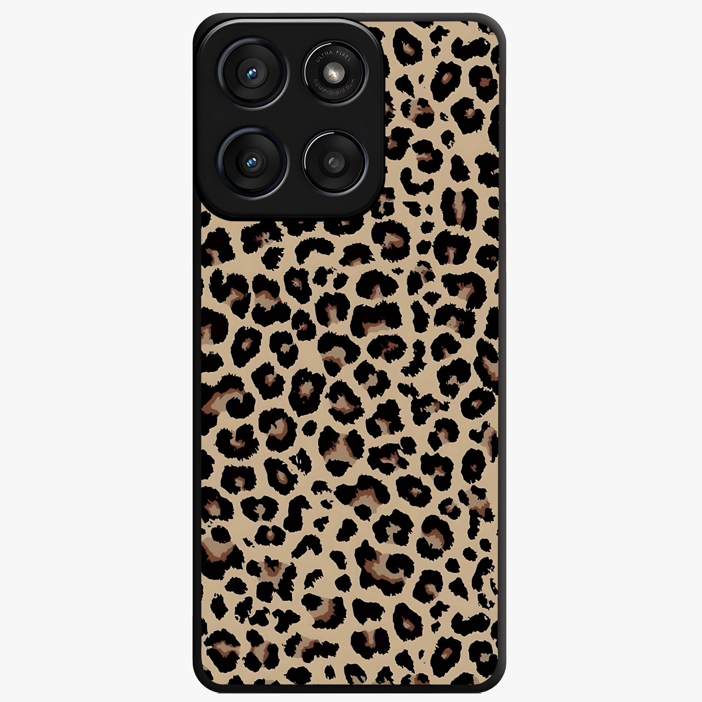 Savage Chic Pattern Glass Case showing flat back view with stylish patterned artwork and glossy glass finish.