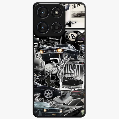 Aesthetic Dark Love Glass Case showing flat back view with dark romantic artwork and glossy glass finish.