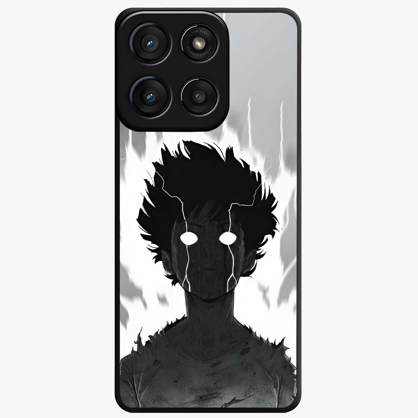 Awakened Inner Rage Glass Case showing flat back view with intense artistic artwork and glossy glass finish.