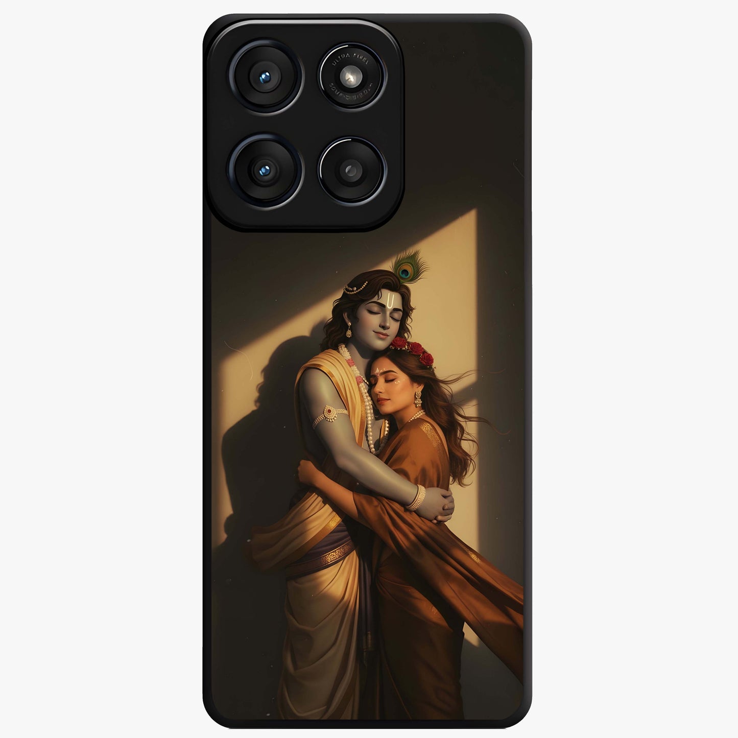 Divine Eternal Love Glass Case showing flat back view with spiritual love themed artwork and glossy glass finish.