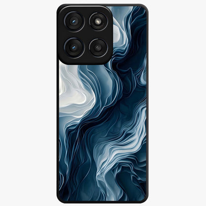 Ethereal Paper Marble Glass Case showing flat back view with soft marble paper texture artwork and glossy glass finish.