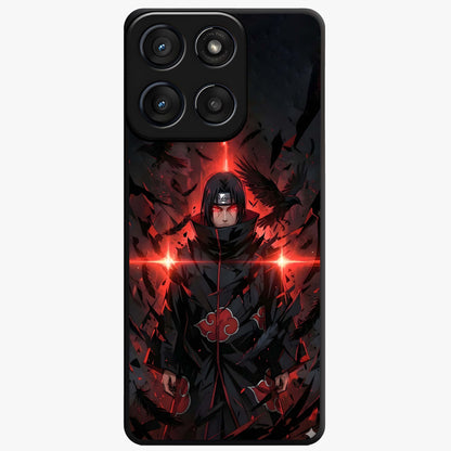 Focused Blade Discipline Glass Case showing flat back view with warrior sword themed artwork and glossy glass finish.