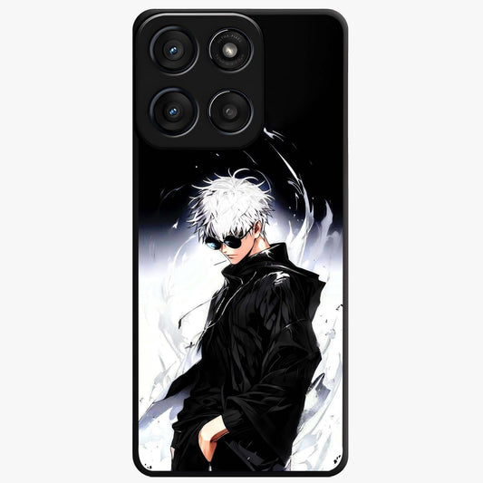 Limitless Shadow King Glass Case showing flat back view with powerful shadow warrior artwork and glossy glass finish.