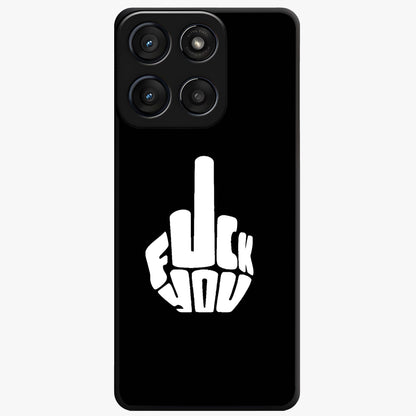 Rebel Mode On Glass Case showing flat back view with bold rebellious typography artwork and glossy glass finish.