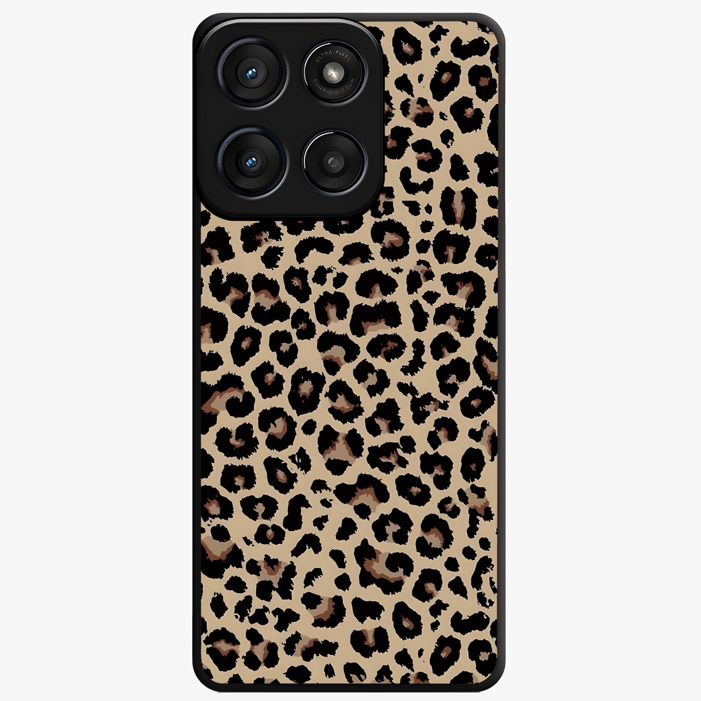 Savage Chic Pattern Glass Case showing flat back view with stylish patterned artwork and glossy glass finish.