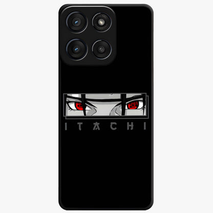 Scarlet Gaze Dominance Glass Case showing flat back view with striking red themed artwork and glossy glass finish.