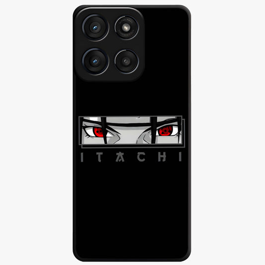 Scarlet Gaze Dominance Glass Case showing flat back view with striking red themed artwork and glossy glass finish.