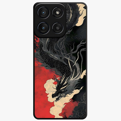 Shadow Dragon Fury Glass Case showing flat back view with fierce dragon artwork and glossy glass finish.