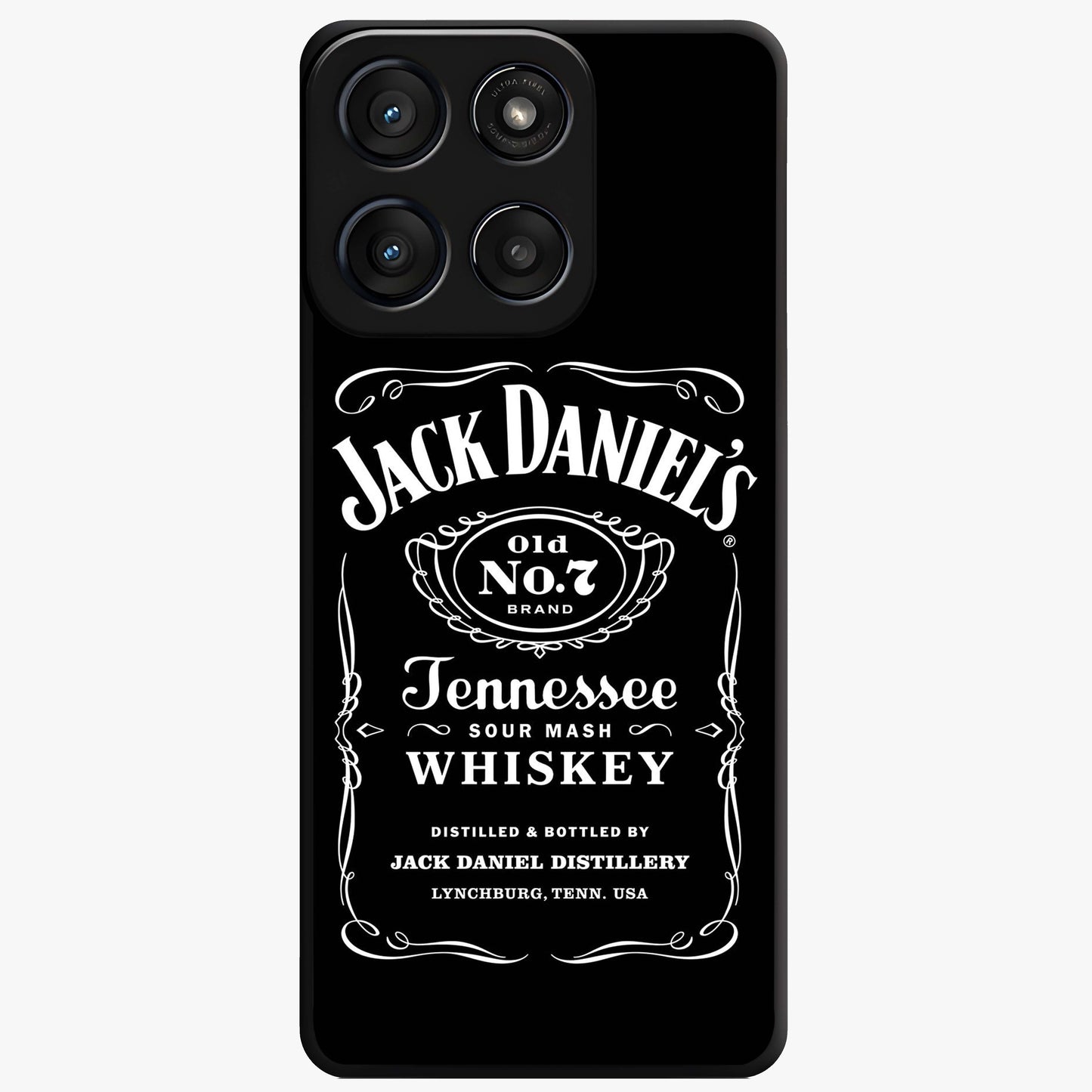 Vintage Whiskey Heritage Glass Case showing flat back view with classic whiskey inspired artwork and glossy glass finish.