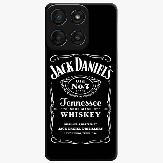 Vintage Whiskey Heritage Glass Case showing flat back view with classic whiskey inspired artwork and glossy glass finish.