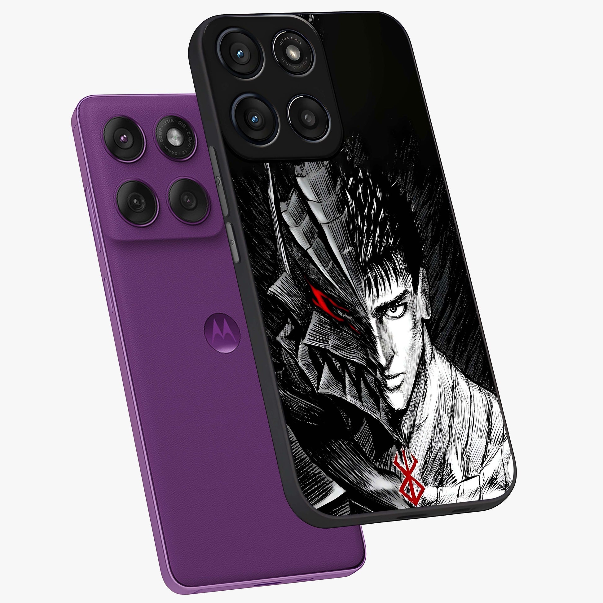 Berserker Blood Oath Glass Case displayed in angled mockup highlighting dark fantasy graphic design and powerful theme.