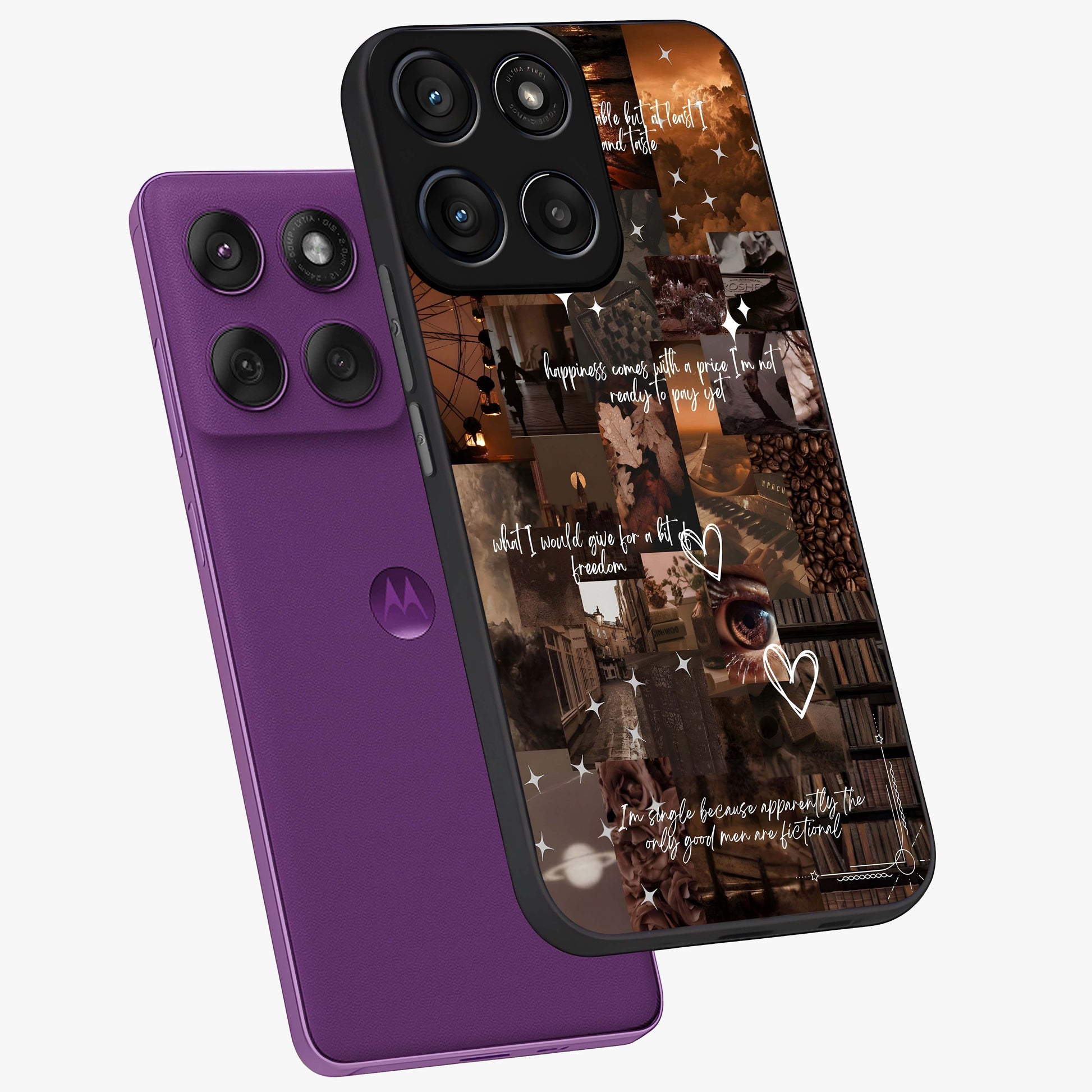 Bittersweet Aesthetic Chaos Glass Case displayed in angled mockup highlighting expressive abstract artwork and edgy aesthetic theme.
