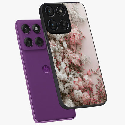 Blush Blossom Cloud Glass Case displayed in angled mockup highlighting soft cloud and blossom design with pastel aesthetic.