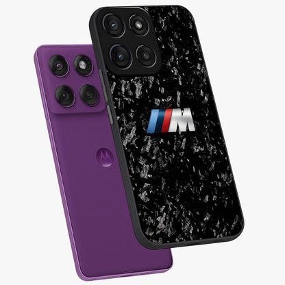 Carbon Speed Mark Glass Case displayed in angled mockup highlighting racing inspired carbon design and sleek aesthetic style.