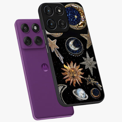 Celestial Gem Constellations Glass Case displayed in angled mockup highlighting gemstone inspired constellation design.