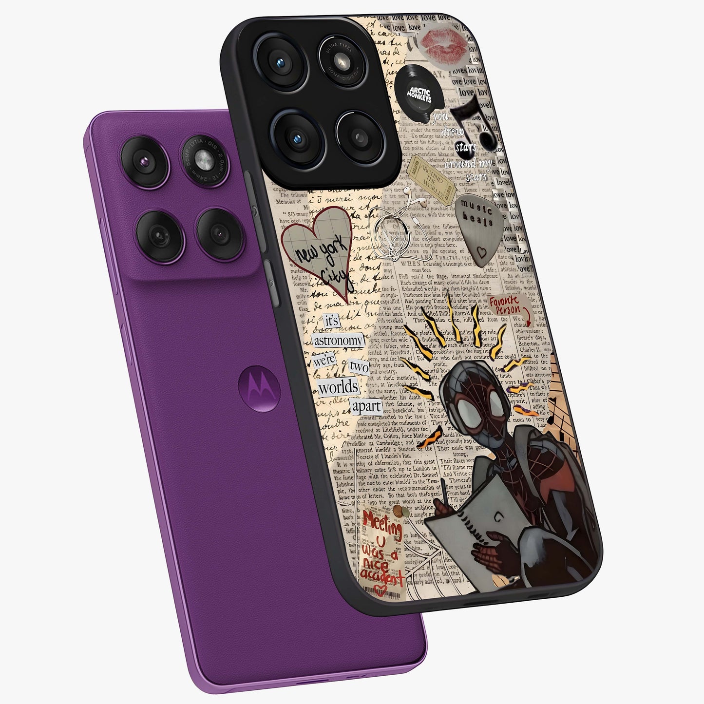 City Dream Sketch Glass Case displayed in angled mockup highlighting minimal city illustration with aesthetic sketch style.