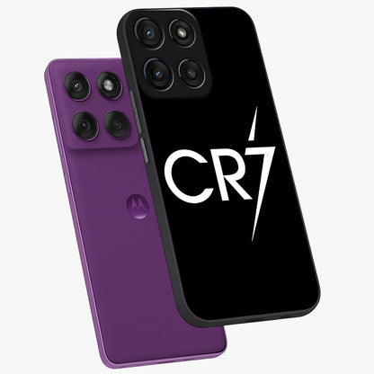 Cr7 Elite Strike Glass Case displayed in angled mockup highlighting powerful sports graphic with bold athletic theme.