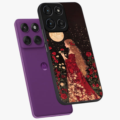 Crimson Dreams Glass Case displayed in angled mockup highlighting soft crimson aesthetic design with artistic theme.
