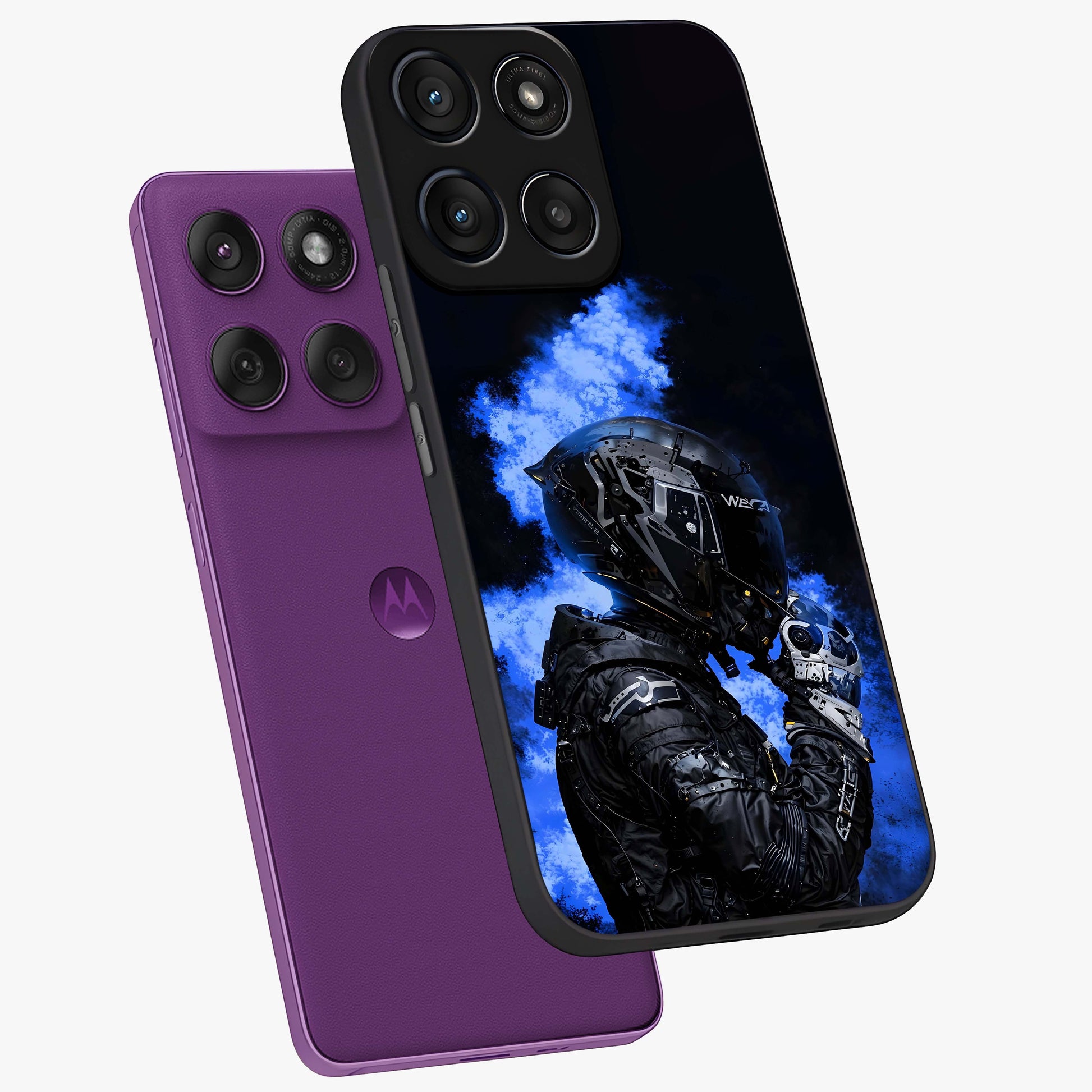 Cyber Sentinel Protocol Glass Case displayed in angled mockup highlighting digital cyber design with sci-fi aesthetic style.