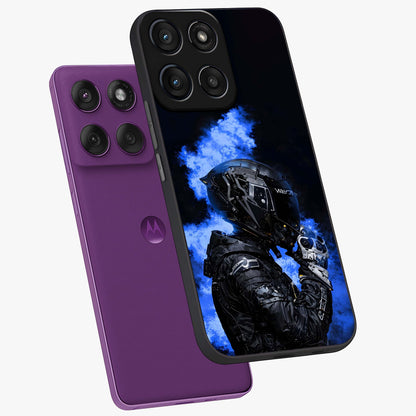 Cyber Sentinel Protocol Glass Case displayed in angled mockup highlighting digital cyber design with sci-fi aesthetic style.