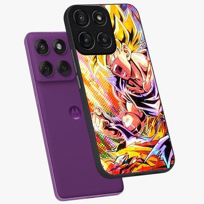 Firing Goku Glass Case displayed in angled mockup highlighting dynamic anime character design with action aesthetic.
