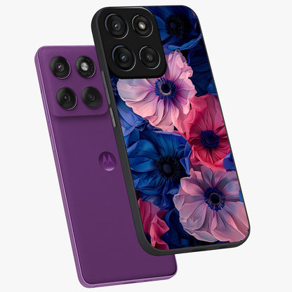 Flower Paper Art Pattern Glass Case displayed in angled mockup highlighting layered paper flower design with artistic aesthetic.