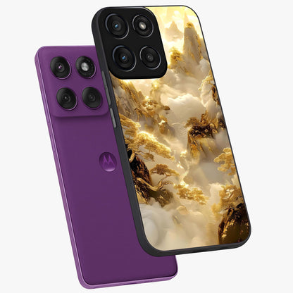 Gates Of Illumination Glass Case displayed in angled mockup highlighting radiant portal inspired design with fantasy aesthetic.