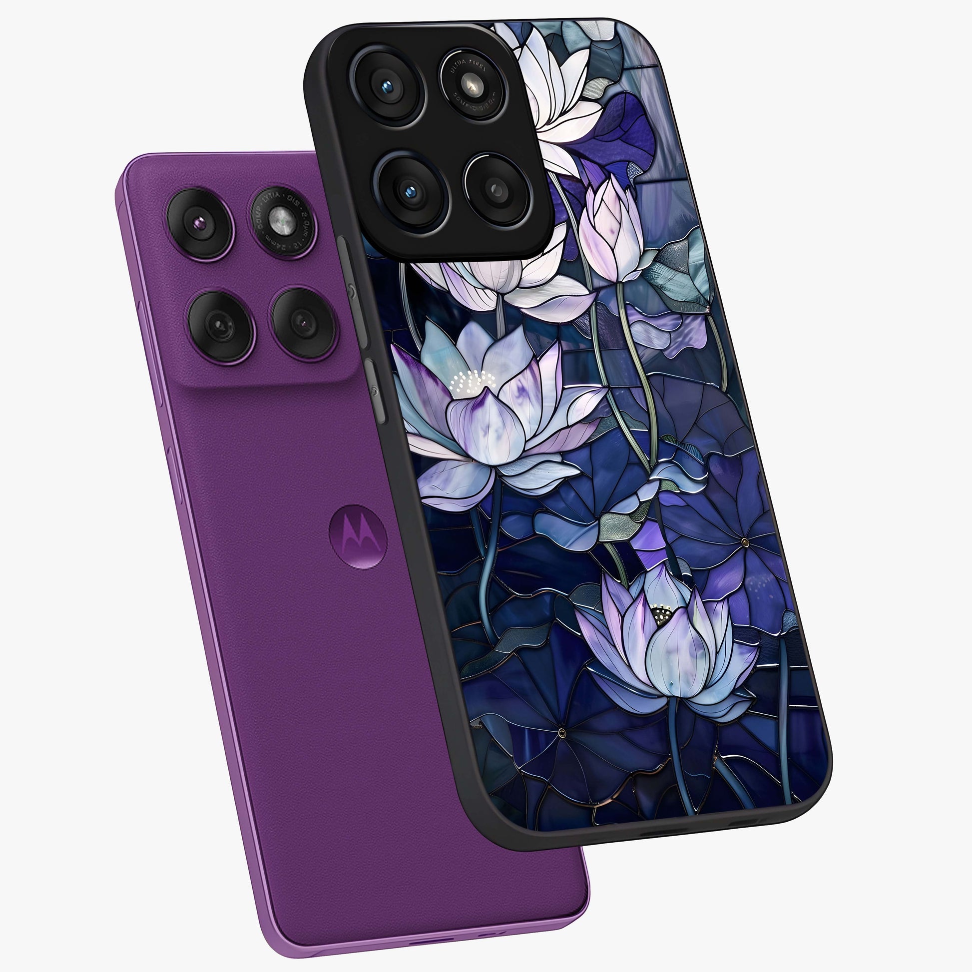 Gloss Petal Rush Glass Case displayed in angled mockup highlighting vibrant petal design with elegant floral aesthetic.