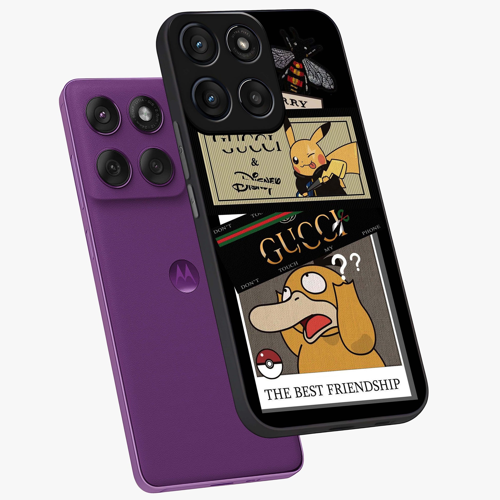 Gucci Play Mashup Glass Case displayed in angled mockup highlighting stylish fashion mashup design with bold aesthetic.