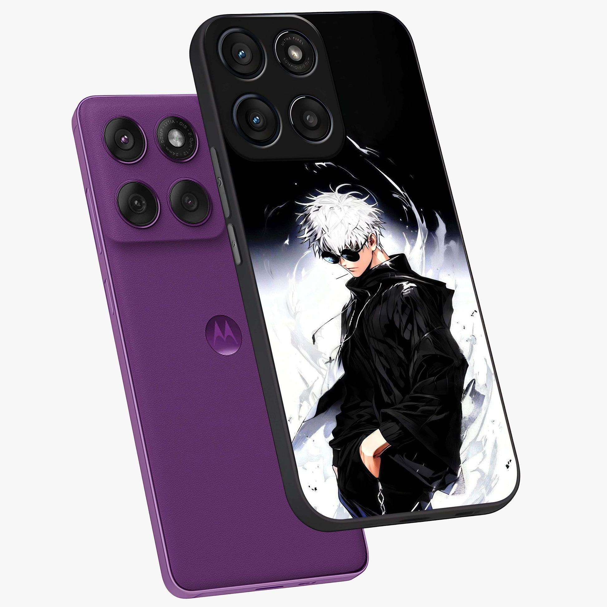 Limitless Shadow King Glass Case displayed in angled mockup highlighting dramatic dark hero design with intense aesthetic.