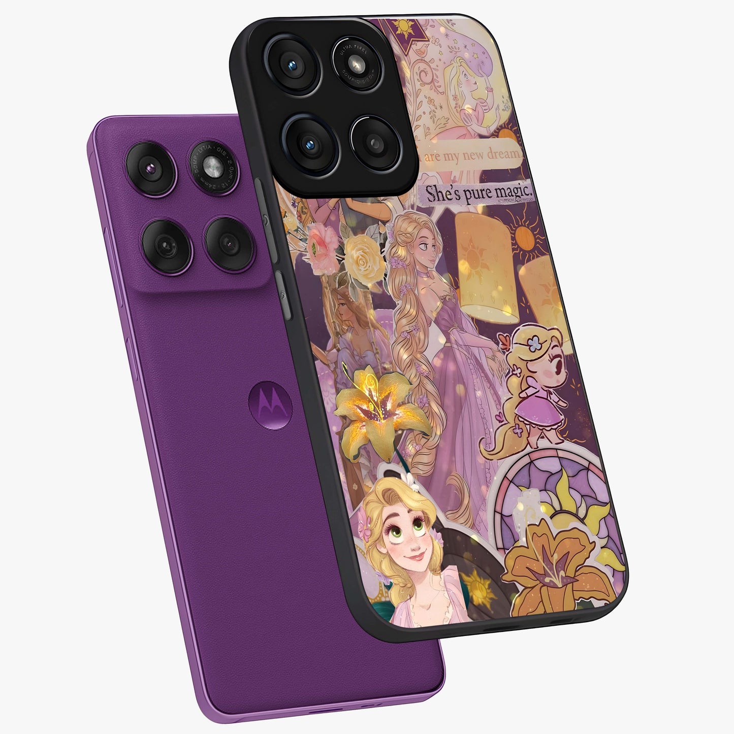 Magical Tangled Dream Glass Case displayed in angled mockup highlighting whimsical fantasy design with magical aesthetic.