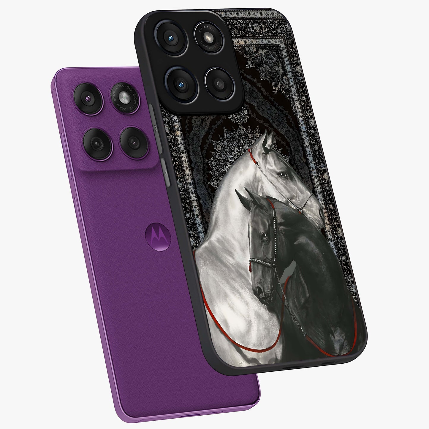 Majestic Ride Legacy Glass Case displayed in angled mockup highlighting sleek vehicle design with bold racing aesthetic.