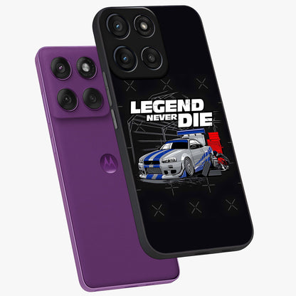 Midnight Racing Legacy Glass Case displayed in angled mockup highlighting dynamic automotive design with bold midnight aesthetic.