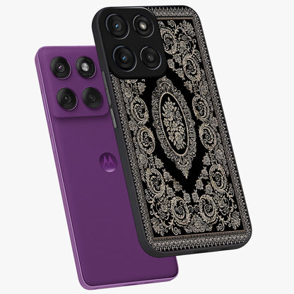 Noir Bloom Elegance Glass Case displayed in angled mockup highlighting refined flower design with stylish noir aesthetic.