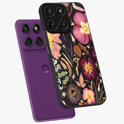Petal Dream Tapestry Glass Case displayed in angled mockup highlighting decorative petal pattern with elegant botanical aesthetic.