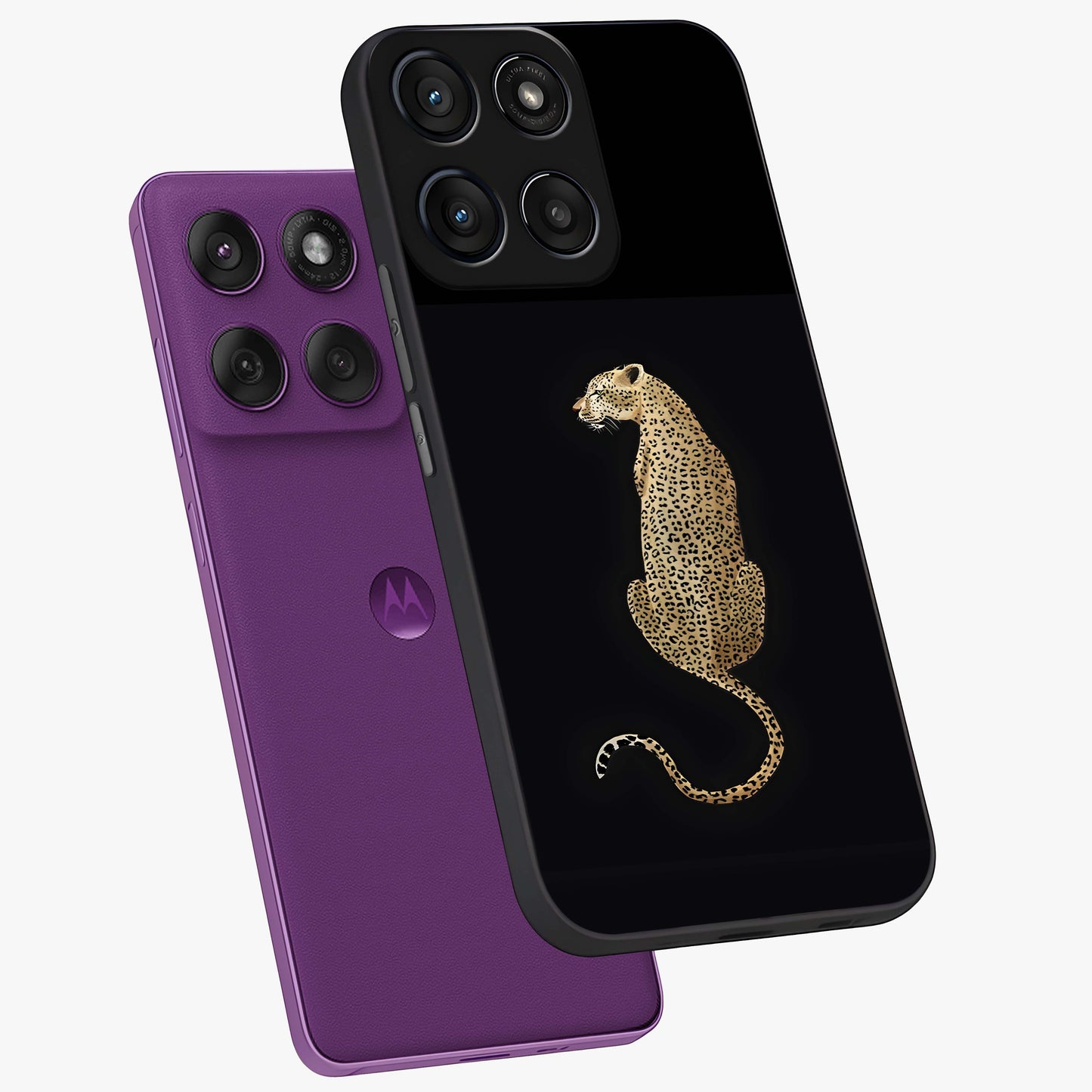 Regal Leopard Glass Case displayed in angled mockup highlighting powerful animal illustration with stylish wild aesthetic.