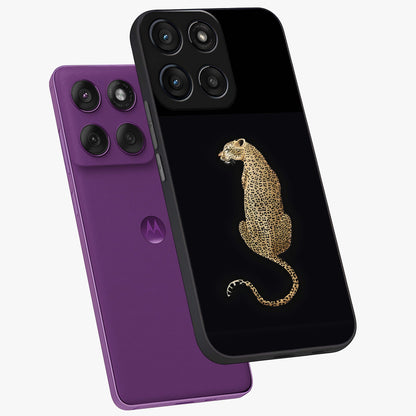 Regal Leopard Glass Case displayed in angled mockup highlighting powerful animal illustration with stylish wild aesthetic.