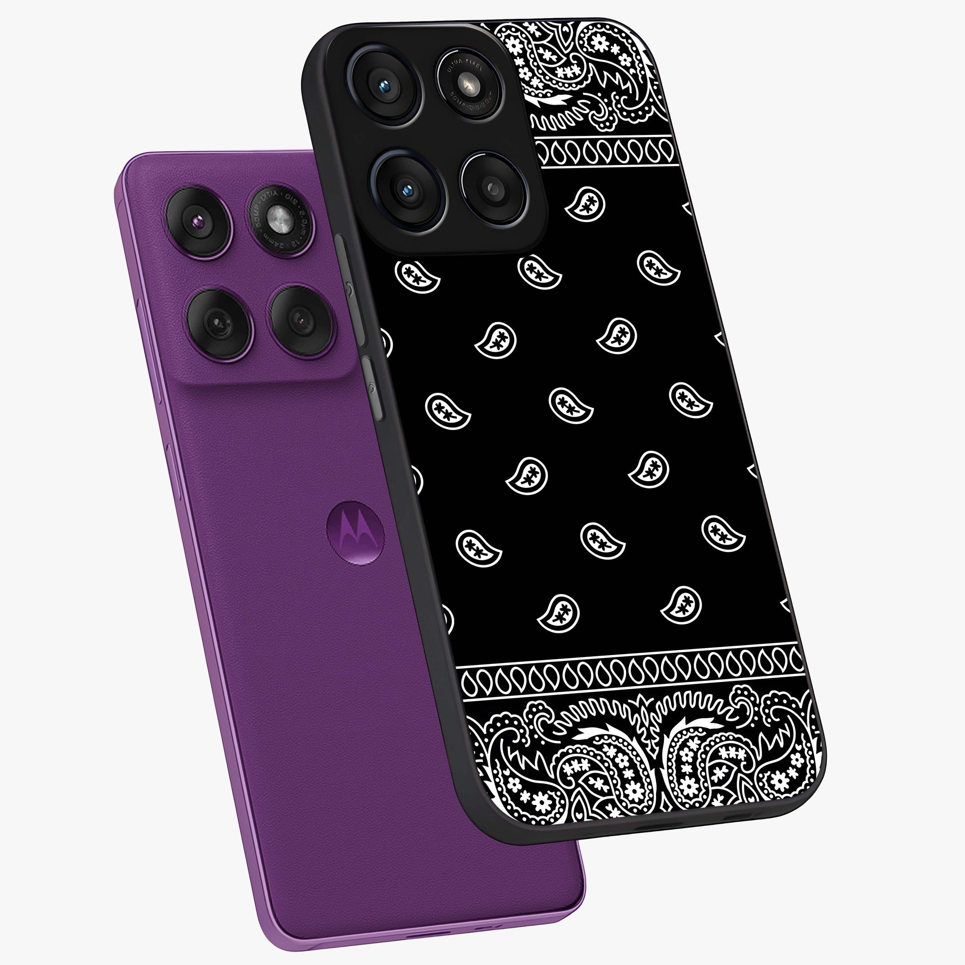 Retro Rebel Threads Glass Case displayed in angled mockup highlighting retro inspired graphic design with rebellious aesthetic.