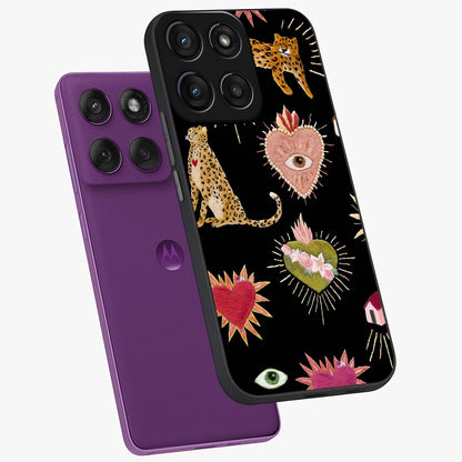 Sacred Jungle Heart Glass Case displayed in angled mockup highlighting lush tropical design with natural aesthetic style.