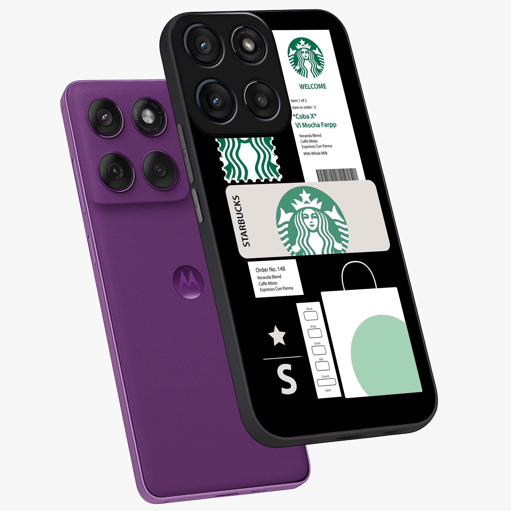 Starbucks Mocha Glass Case displayed in angled mockup highlighting stylish mocha themed design with cozy café aesthetic.
