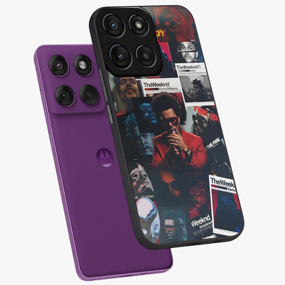 The Weeknd Glass Case displayed in angled mockup highlighting stylish pop culture inspired design with modern aesthetic.