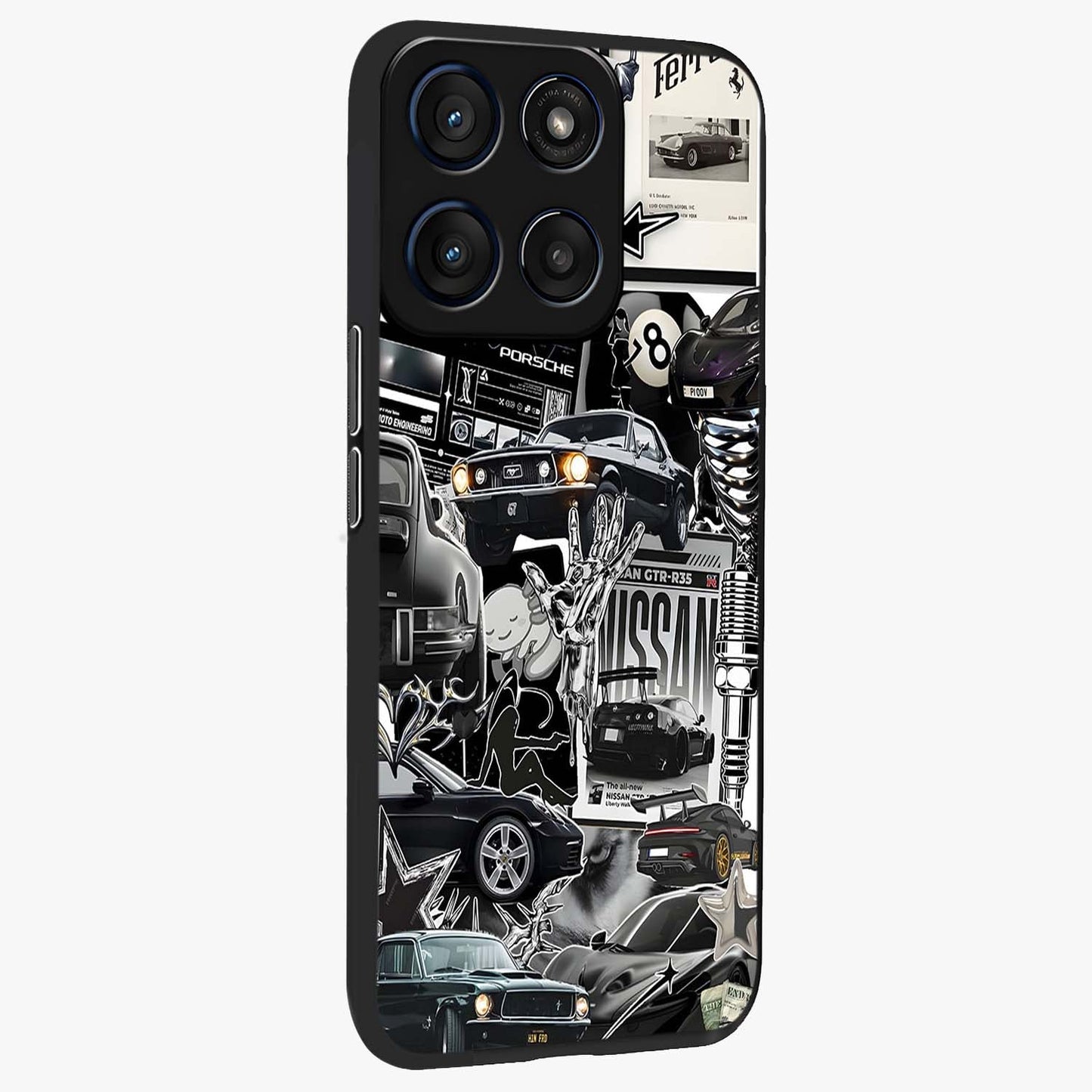 Aesthetic Dark Love Glass Case upright view showcasing dramatic romantic artwork with modern aesthetic style.