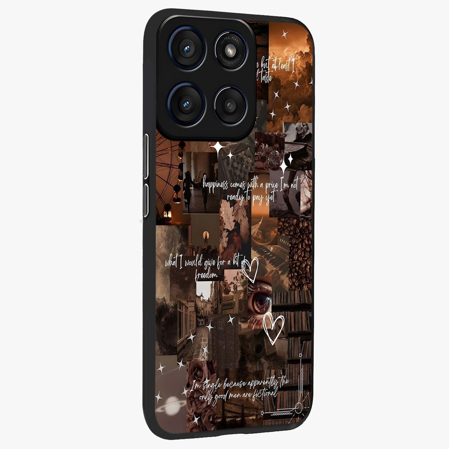 Bittersweet Aesthetic Chaos Glass Case upright view showcasing bold artistic chaos design with modern aesthetic style.