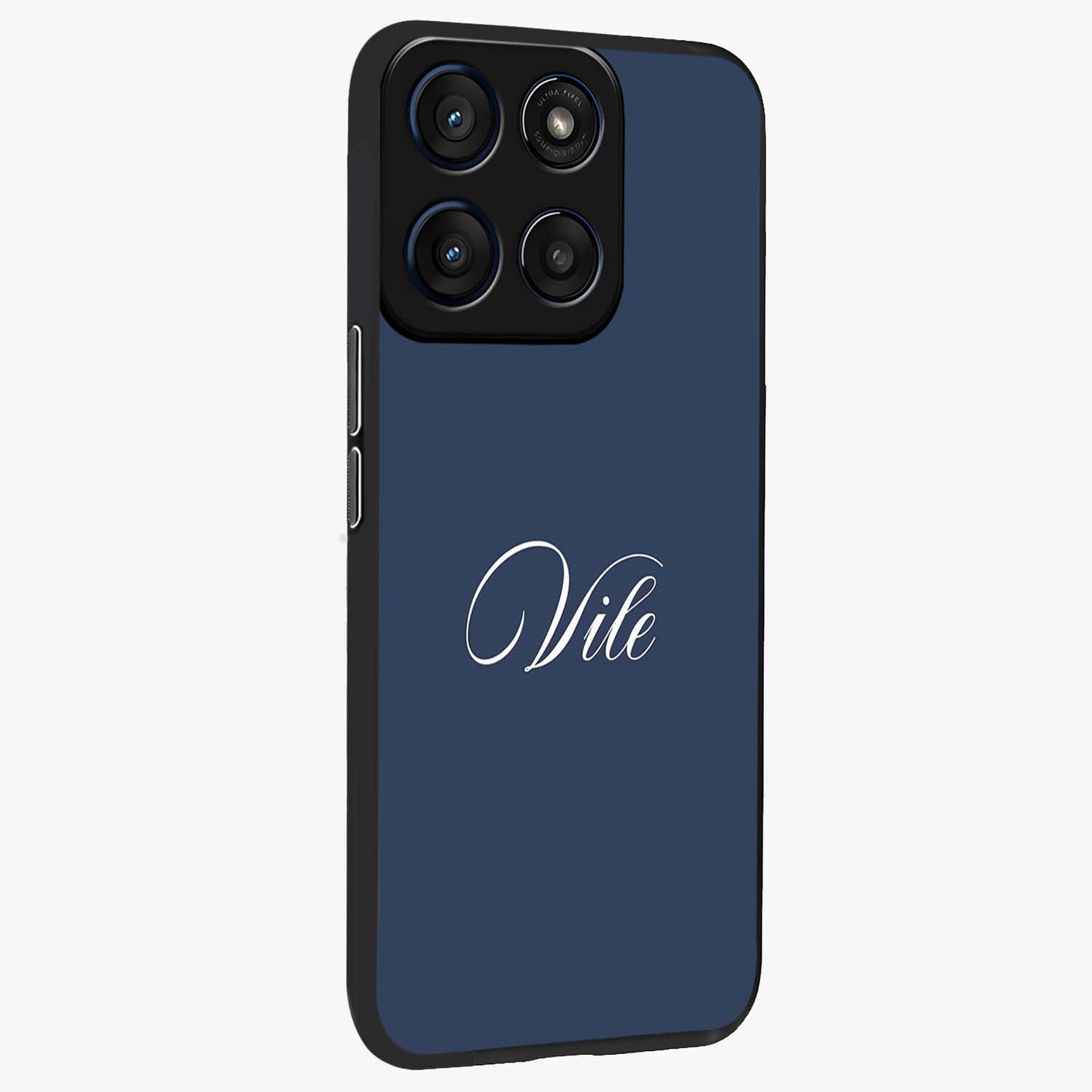 Blue Vintage Floral Pattern Glass Case displayed in angled mockup highlighting classic blue floral pattern and retro aesthetic design.