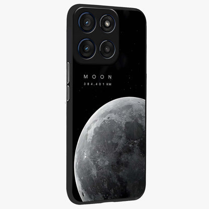 Cosmic Moon Glow Glass Case upright view showcasing luminous moon illustration with dreamy cosmic style.