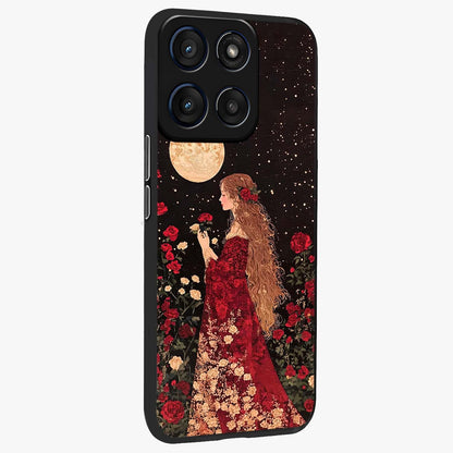 Crimson Dreams Glass Case upright view showcasing dreamy red toned artwork with modern aesthetic style.