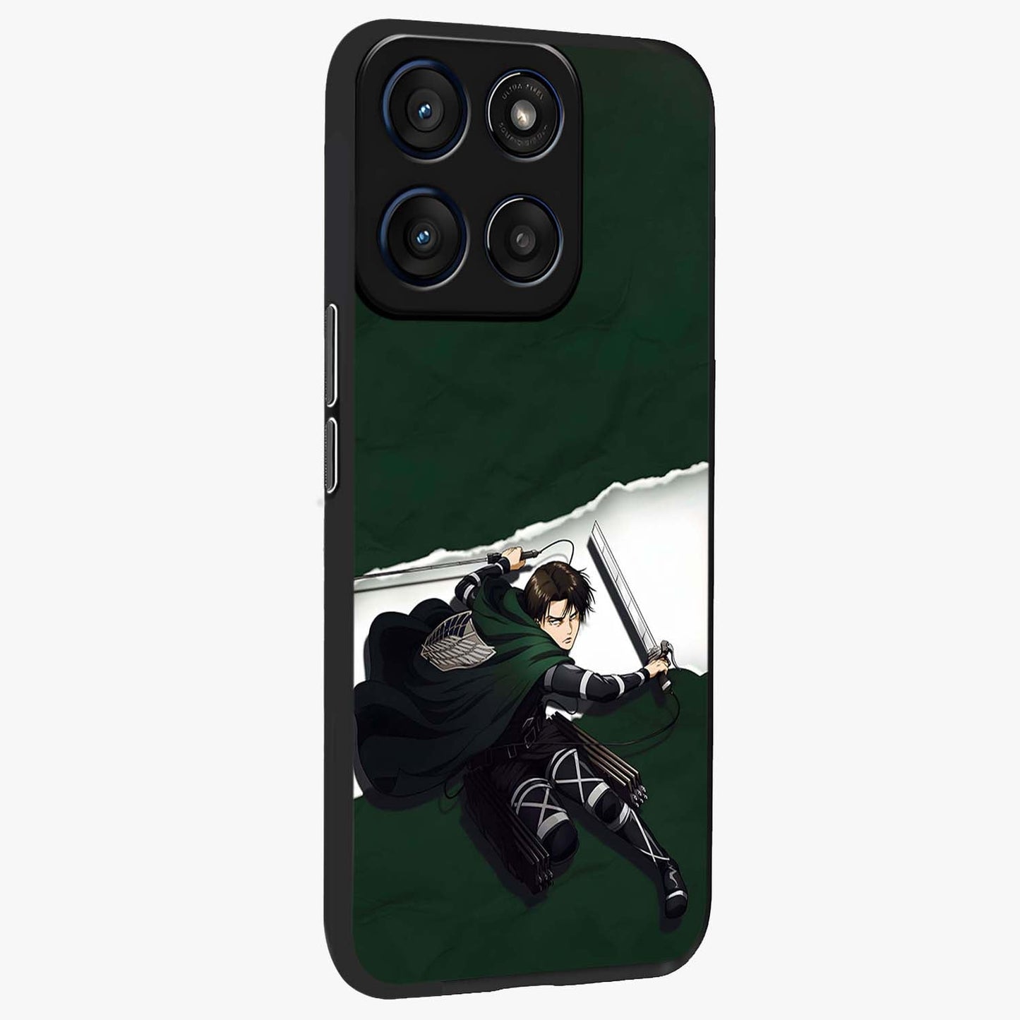 Emerald War Vanguard Glass Case upright view showcasing dramatic warrior artwork with bold fantasy theme.