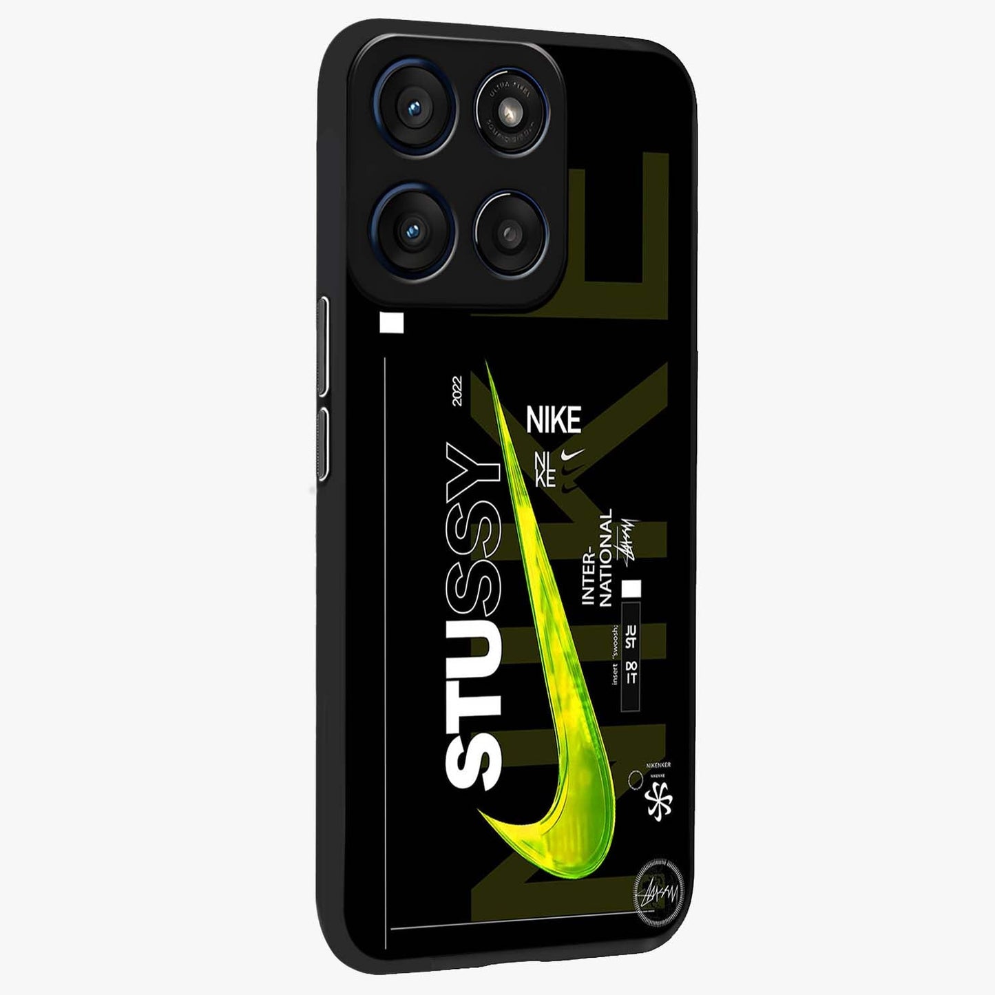 Neon Street Edition Glass Case upright view showcasing colorful neon artwork with modern street culture theme.