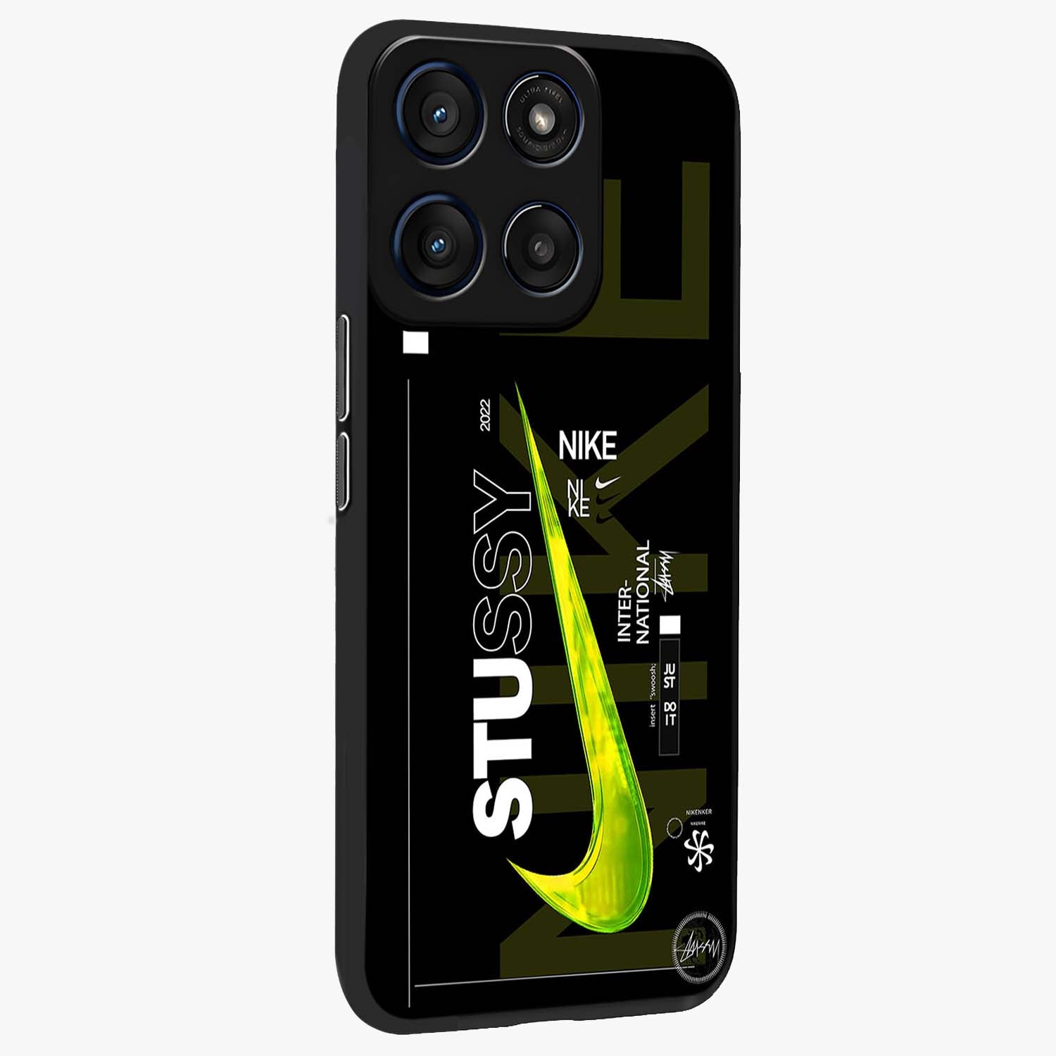 Neon Street Edition Glass Case upright view showcasing colorful neon artwork with modern street culture theme.