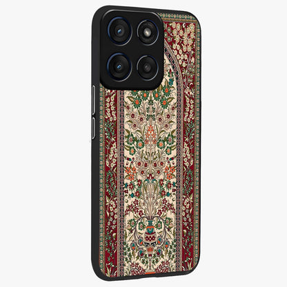 Persian Inspired Glass Case upright view showcasing decorative Persian artwork with rich heritage theme.